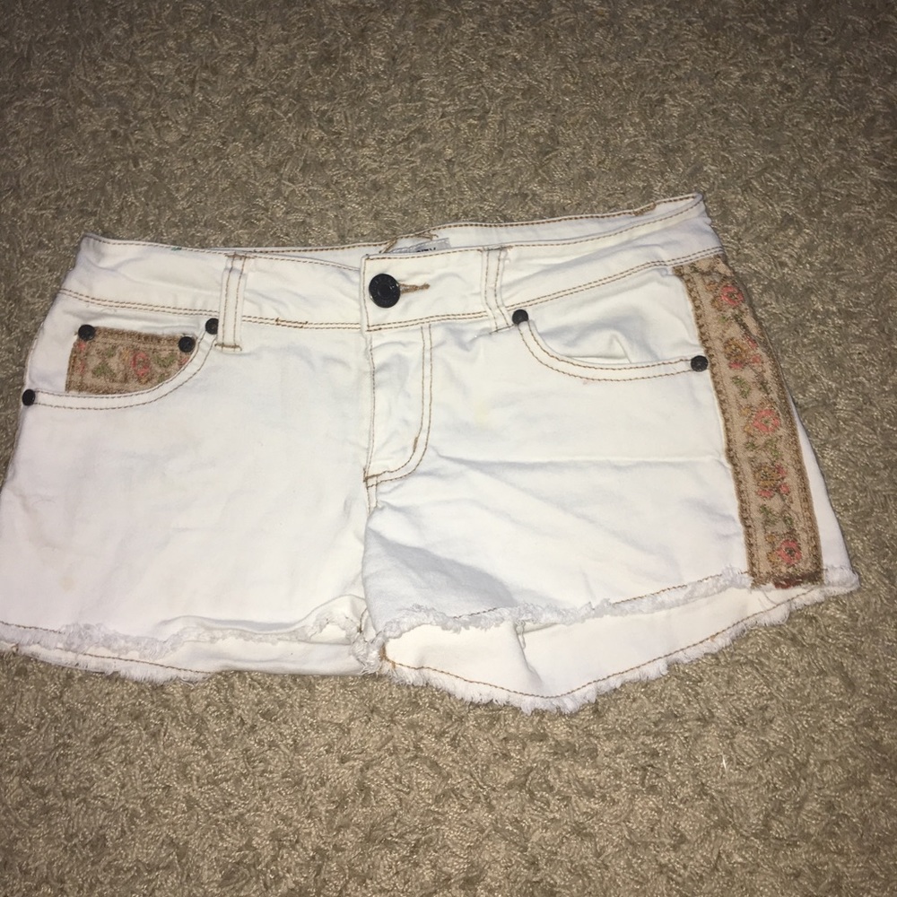White Jean shorts